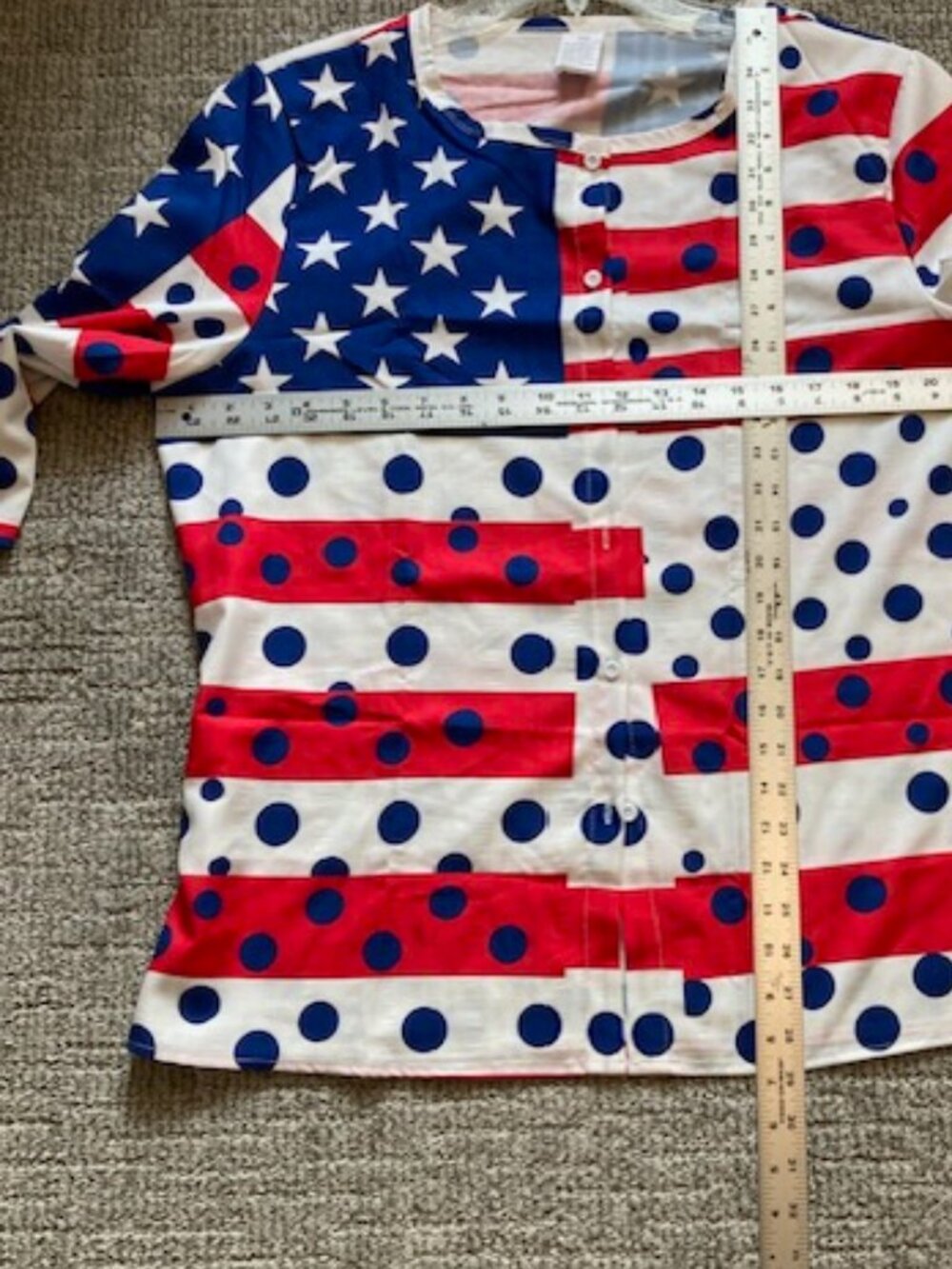 Patriotic 3/4 sleeve Shirt - NEW - Picture 8 of 8